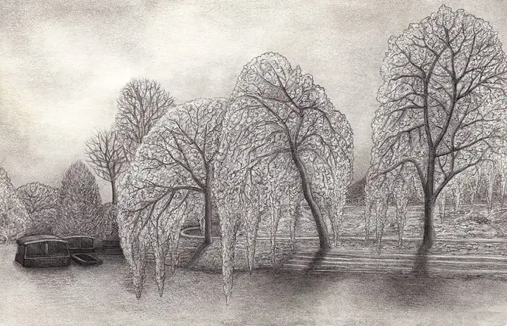Ilustracija Ljubljanica Ljubljana Tomaž Gerbec